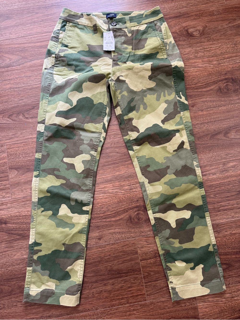 J. Crew Women’s Camo Slim Tapered Pants - Green Multicolor